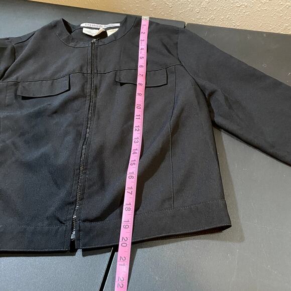 Vintage Kathie Lee Collection Womens Medium 8/10 Black Jacket Full Zip Business - Picture 5 of 6